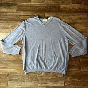 Weatherproof Vintage Mens Light Blue‎ V Neck Long Sleeve Sweater Size XL